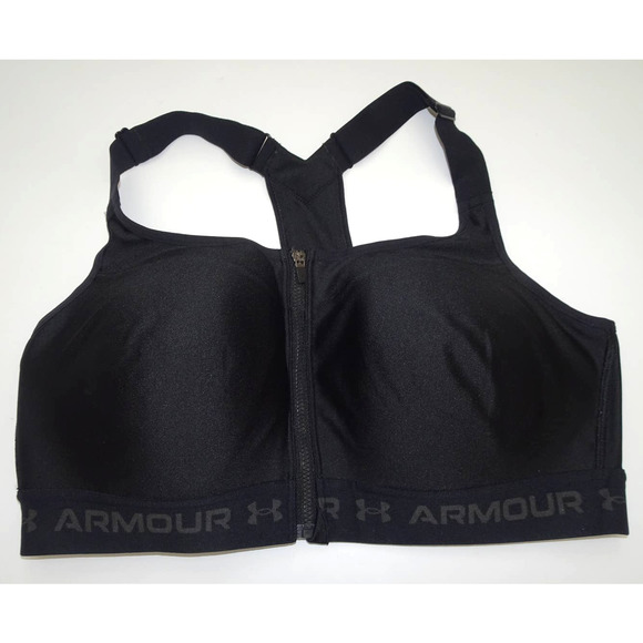 Under Armour Other - Under Armour Black Sports Bra Front Zipper, 38D